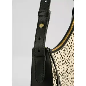 L.K. Bennett Milo Crescent Dalmatian Print Leather Shoulder Bag